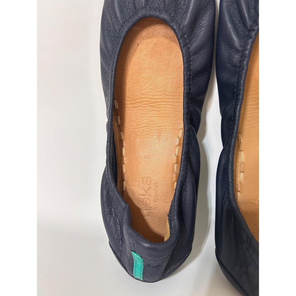 Tieks by Gavrieli Leather Ballet Flats California Navy Blue Shoes Womens Size 8 - Picture 4 of 13